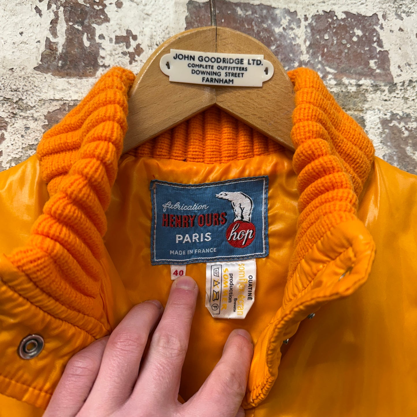 1970s Orange Knitted Padded Ski Jacket