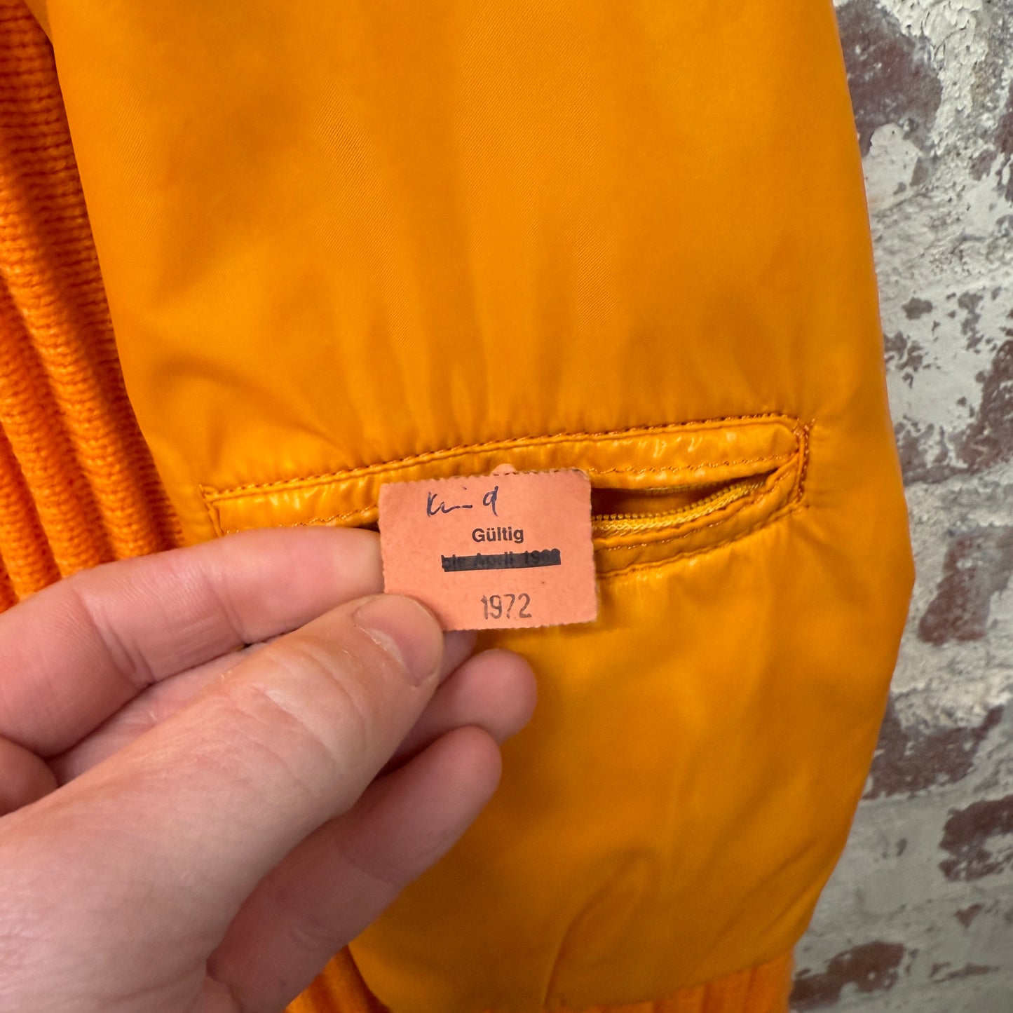 1970s Orange Knitted Padded Ski Jacket