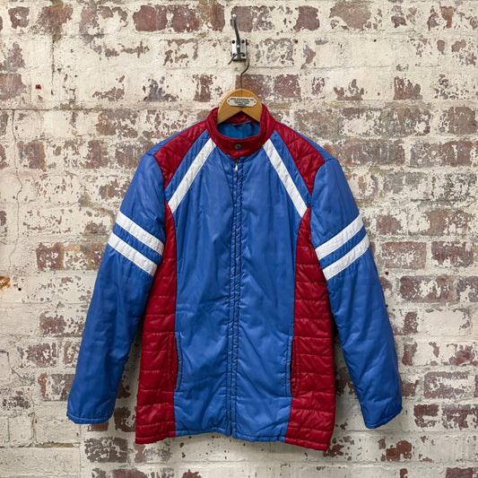 1970s Blue and Red Padded Ski Jacket
