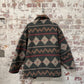 1970s Green Aztec Wool Patterned Jacket