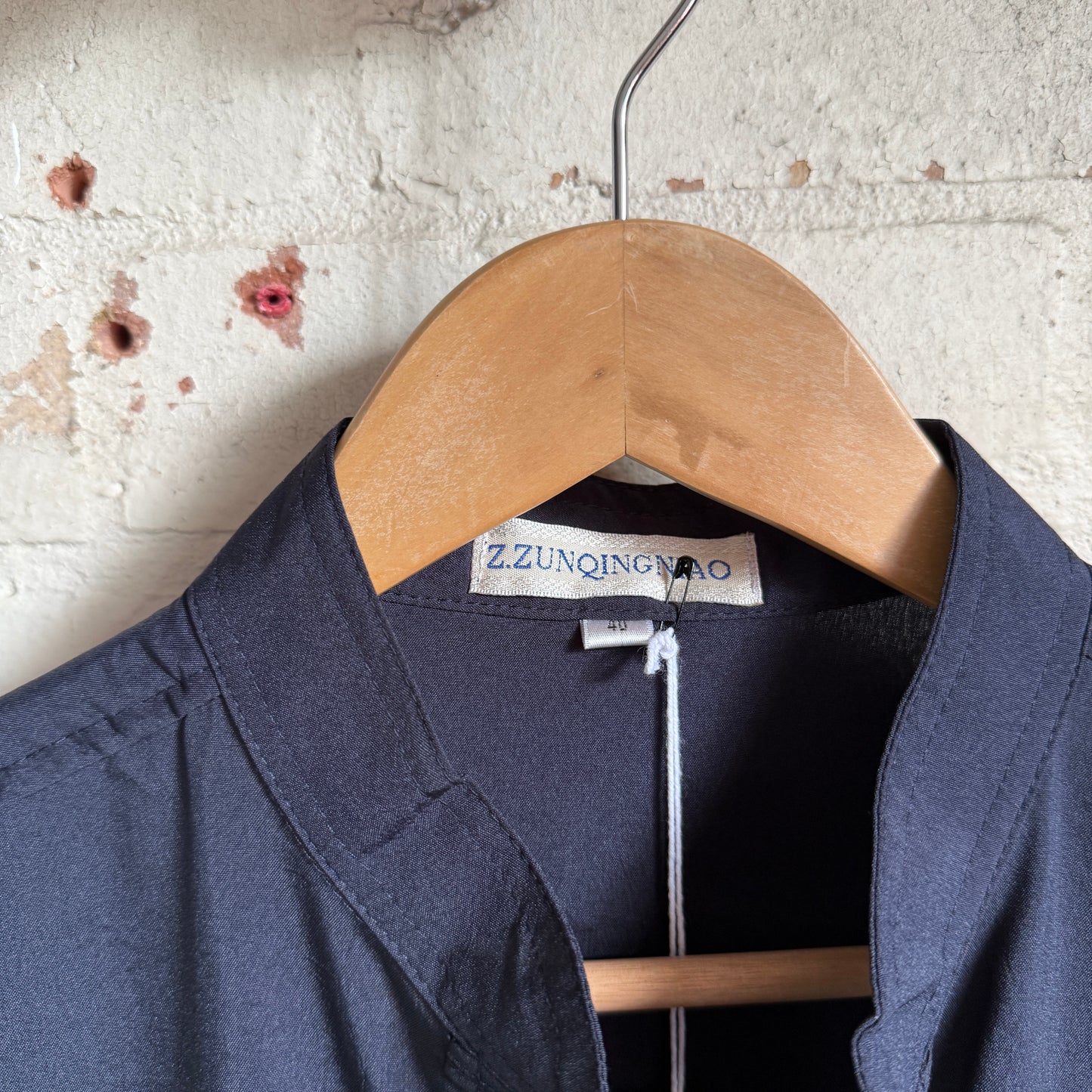 1980s Navy Chinese Embroidered Shirt
