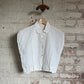 1960s White Button Rayon Blouse Top