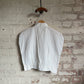 1960s White Button Rayon Blouse Top