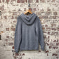 1980s Grey Knitted Button Up Hooded Jumper