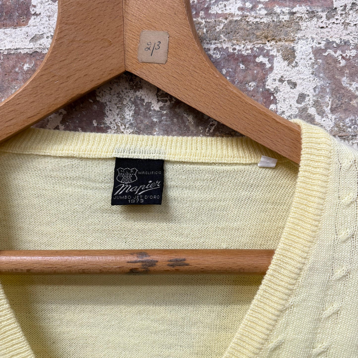 1970s Yellow Italian Cable Knitted Jumper
