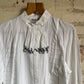 1980s White Striped Bellino Blouse Shirt