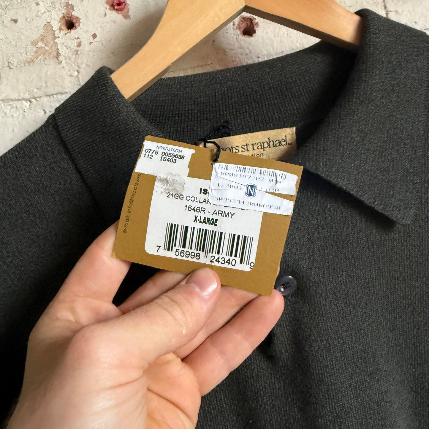 1990s Grey Merino Wool Collared Shirt Jumper