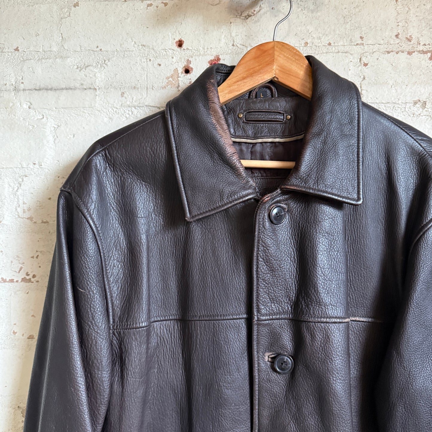 1990s Brown Leather Jacket Coat