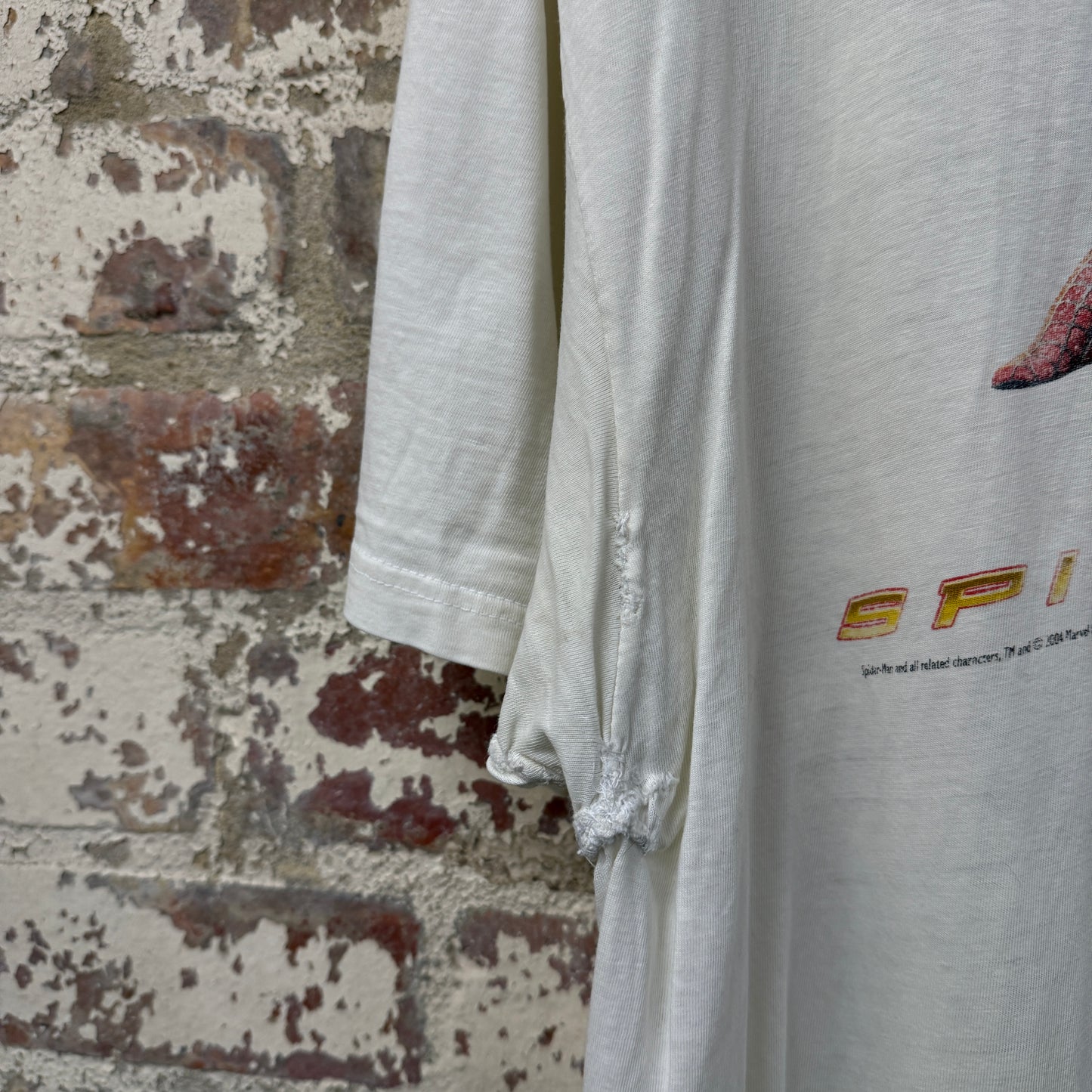 2004 White 'Spiderman Game 2' Graphic T-Shirt Top