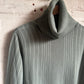 1970s Light Green Italian Knitted Roll Neck Jumper