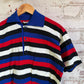 1970s Italian Knitted Striped Polo Shirt