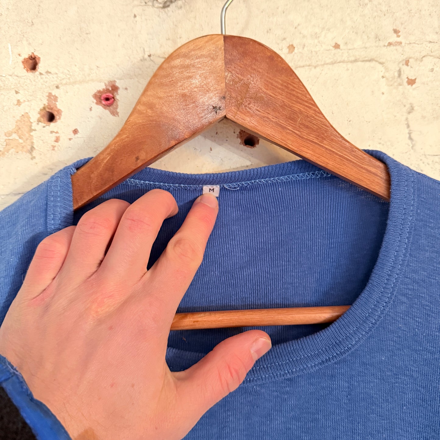 1970s Blue Blank Cotton T-Shirt