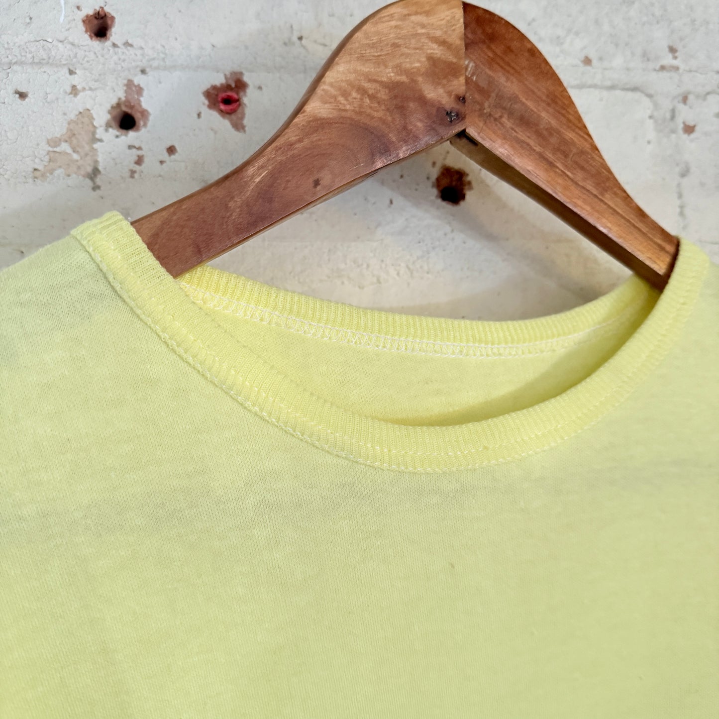 1970s Yellow Cotton Ringer Blank T-Shirt