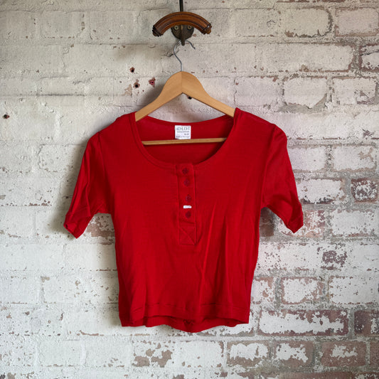1970s Red Button T-Shirt