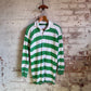 1960s 1970s Green Striped Bukta Rugby Jumper