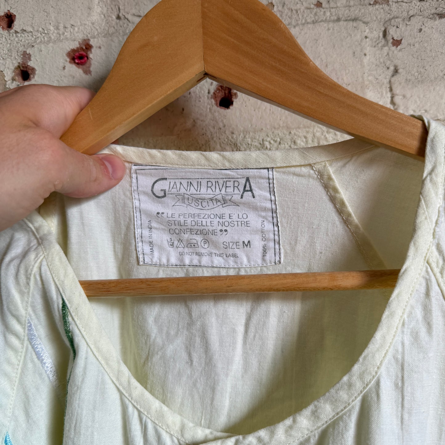 1990s Yellow Cotton Embroidered Jersey Shirt