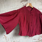 1940s Burgundy Red Cropped Blouse Jacket