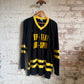 1980s Black Graphic Long Sleeve Top