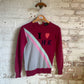 1970s Maroon Patterned Knitted Jumper
