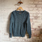 1980s Green St Michaels Cable Arran Knitted Jumper