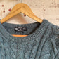 1980s Green St Michaels Cable Arran Knitted Jumper