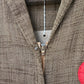 1960s Brown Long Linen Circle Dress