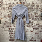 1980s Grey Belted Checkered Cotton Lesley Evers Dress