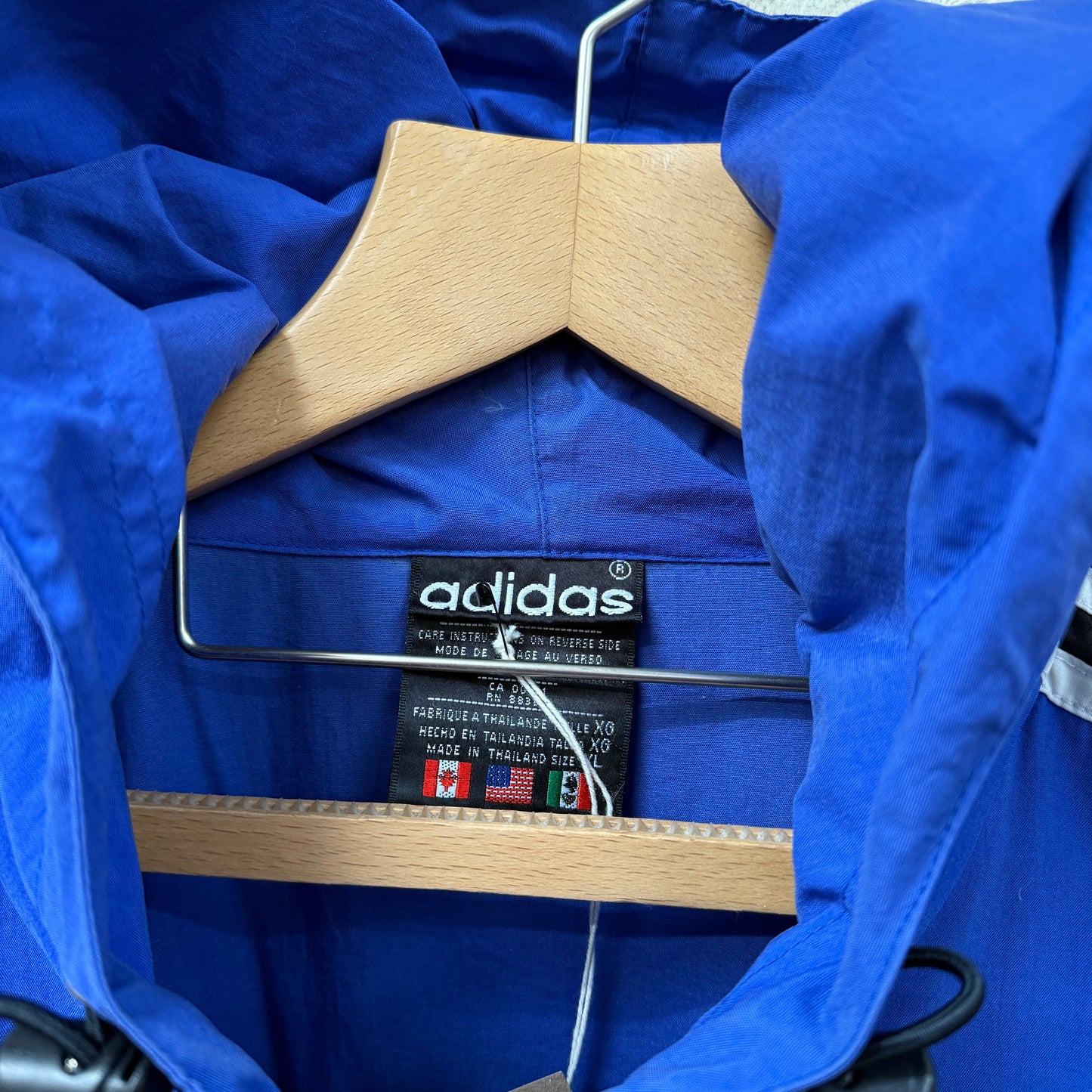 1990s Blue Adidas Pull Over Smock Jacket