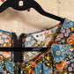 1970s Brown Flowery Cotton Print Dress
