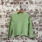 1970s Green Patterned Long Sleeve Top