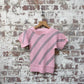 1980s Pink Striped Knitted Short Sleeved Jumper
