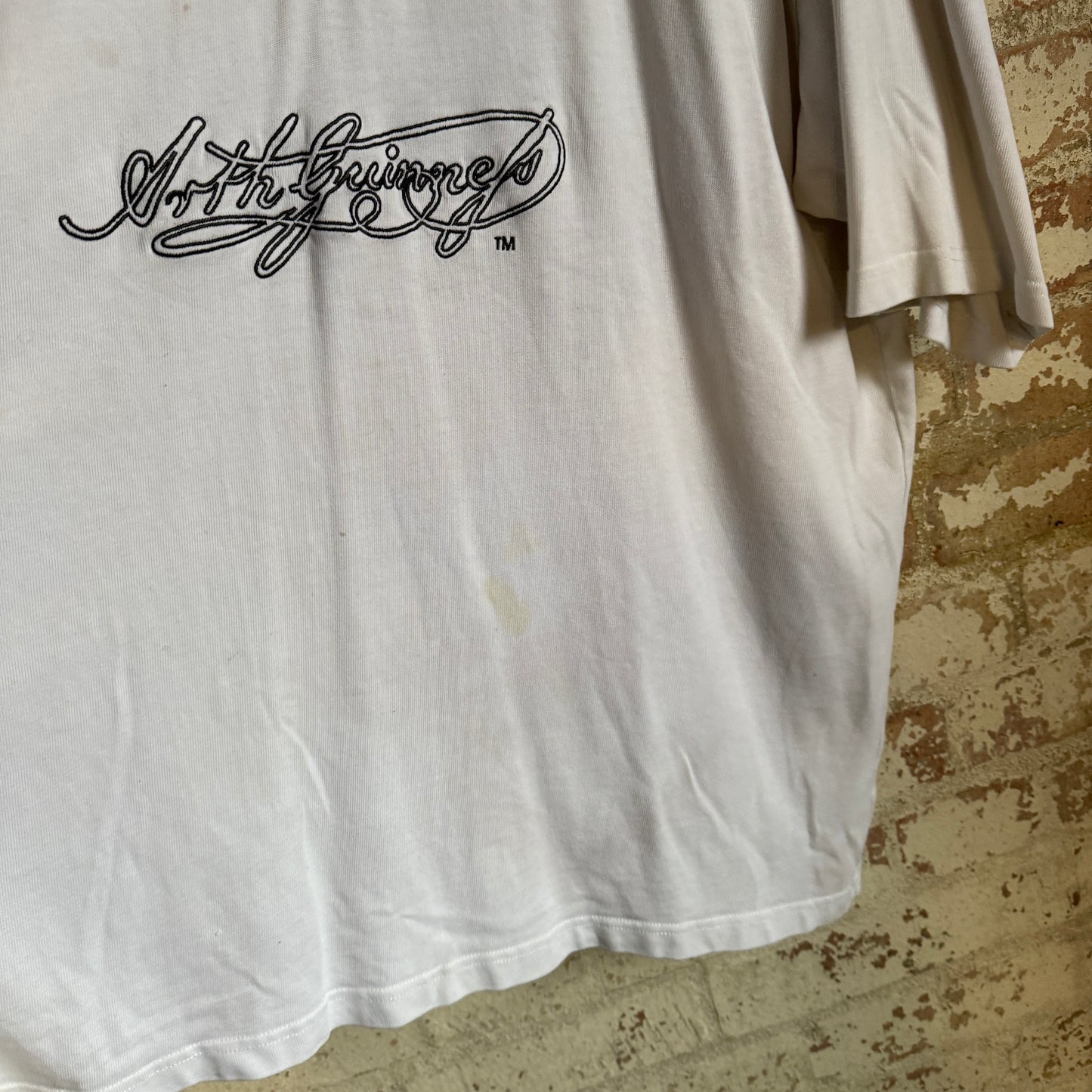 1990s White Guinness Polo Shirt Top