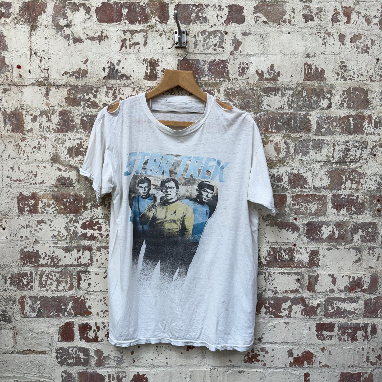 1980s 1985 White Graphic Star Trek Graphic T-Shirt