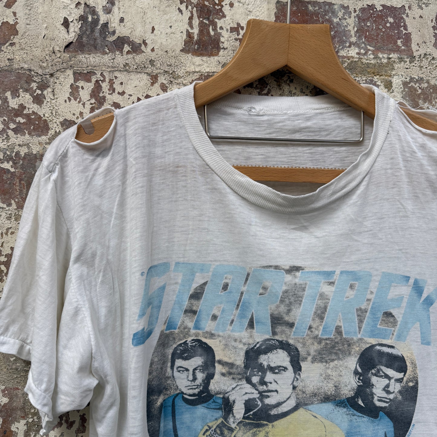 1980s 1985 White Graphic Star Trek Graphic T-Shirt