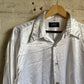 1990s White Satin Dagger Collar Button Shirt