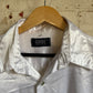 1990s White Satin Dagger Collar Button Shirt