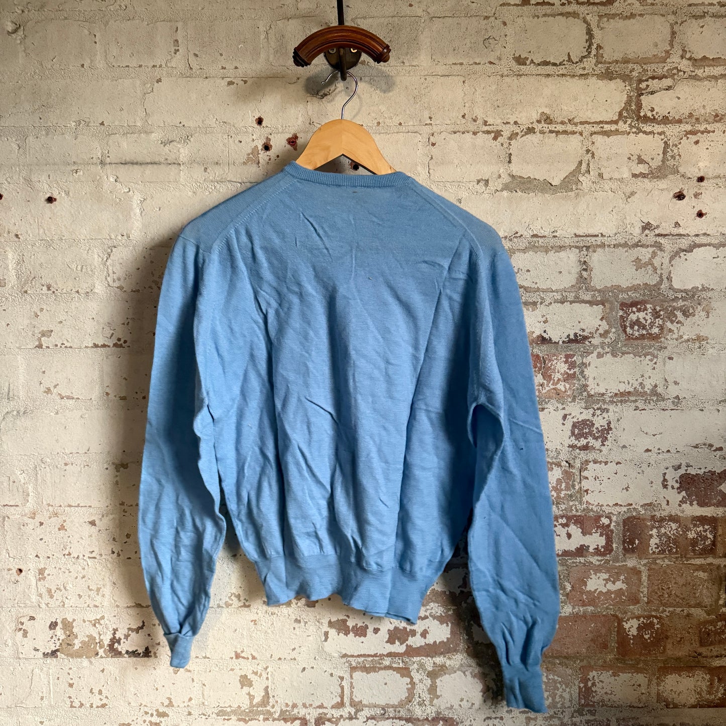 1960s Baby Blue Knitted Button Cardigan Jumper