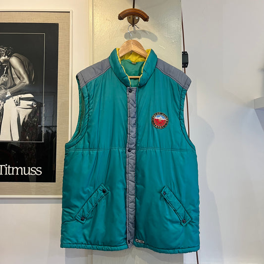 1980s Turquoise Italian Padded Gilet Jacket