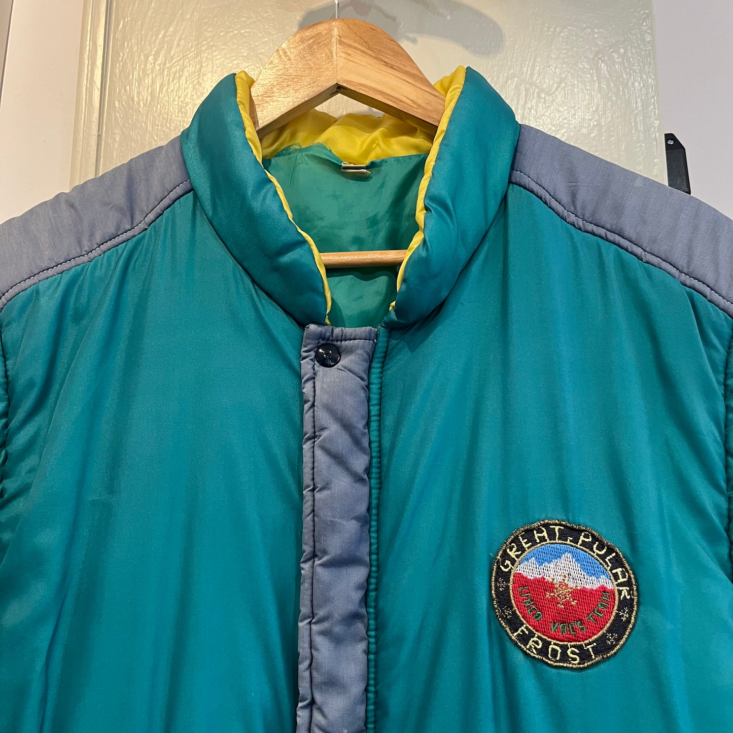 1980s Turquoise Italian Padded Gilet Jacket