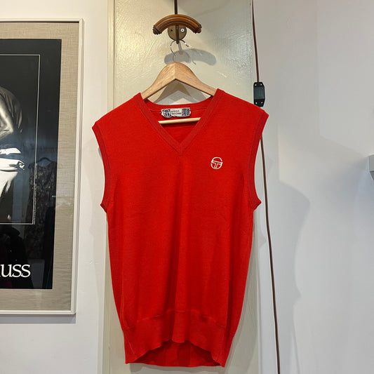 1980s Red Sergio Tacchini Tank Top Jumper