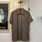 1970s Brown Patterned Italian Button Up Shirt
