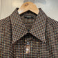 1970s Brown Patterned Italian Button Up Shirt