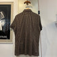 1970s Brown Patterned Italian Button Up Shirt