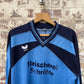 1980s Blue and Navy Graphic Long Sleeve Top