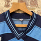 1980s Blue and Navy Graphic Long Sleeve Top
