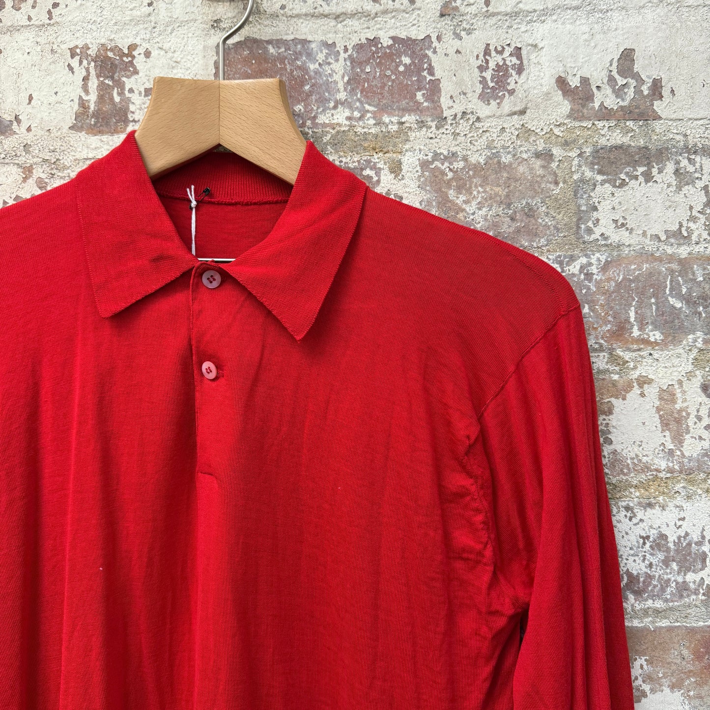 1960s Red Knitted British Long Sleeve Shirt