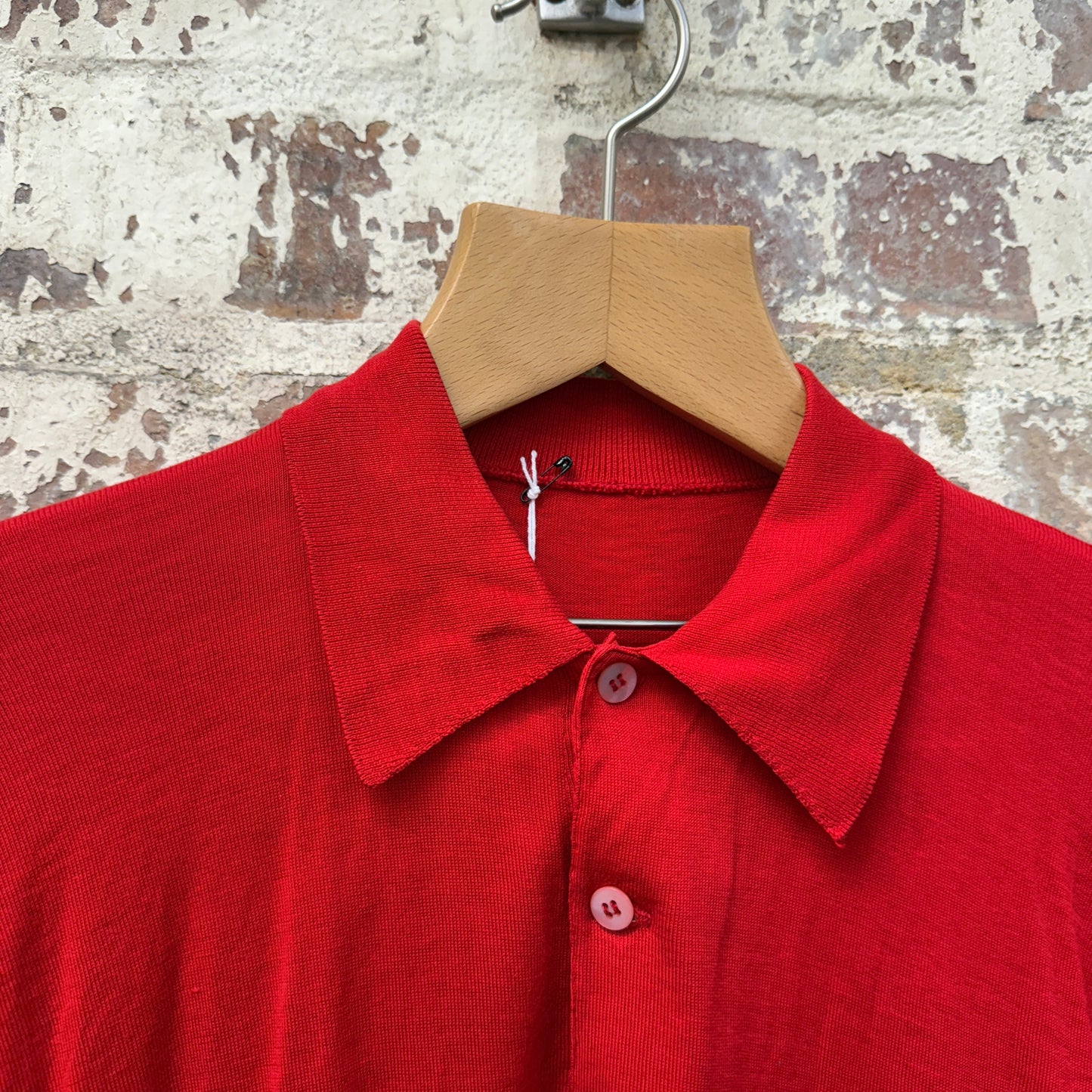 1960s Red Knitted British Long Sleeve Shirt