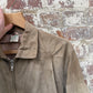 1970s Beige Suede Leather Zip Up Jacket