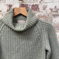 1950s Green Wool Knitted Roll Neck Jumper