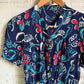 1940s Rayon Printed Blouse Shirt Top